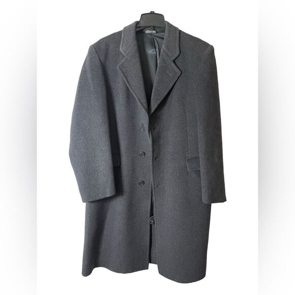Sophisticated Charcoal Gray Wool Blend Coat by Stratojac - Picture 1 of 6